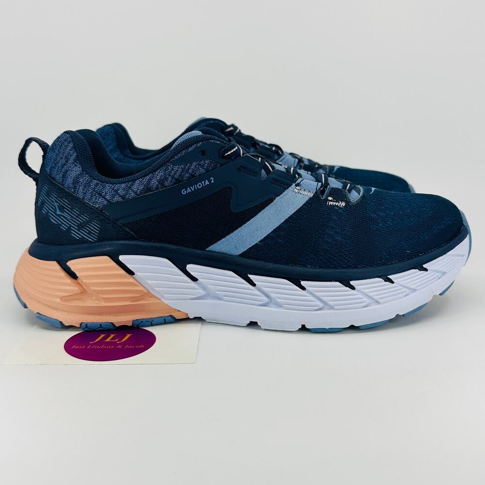 Hoka One One Women's Gaviota 2 Running Shoes Mood Indigo Dusty Pink Size 6.5